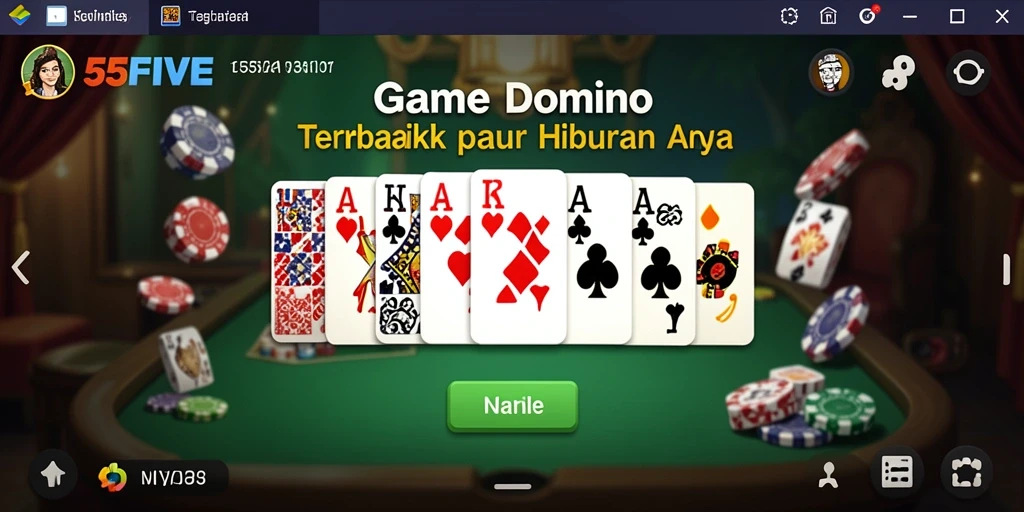 Screenshot gameplay 55FIVE yang menunjukkan keseruan permainan Domino.