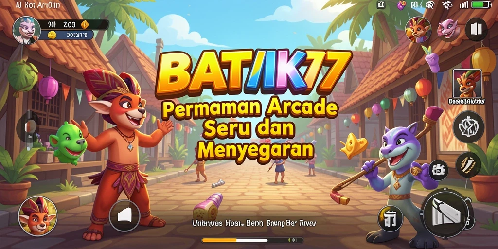 Tampilan gameplay seru dari BATIK77 dengan tantangan Arcade menarik.