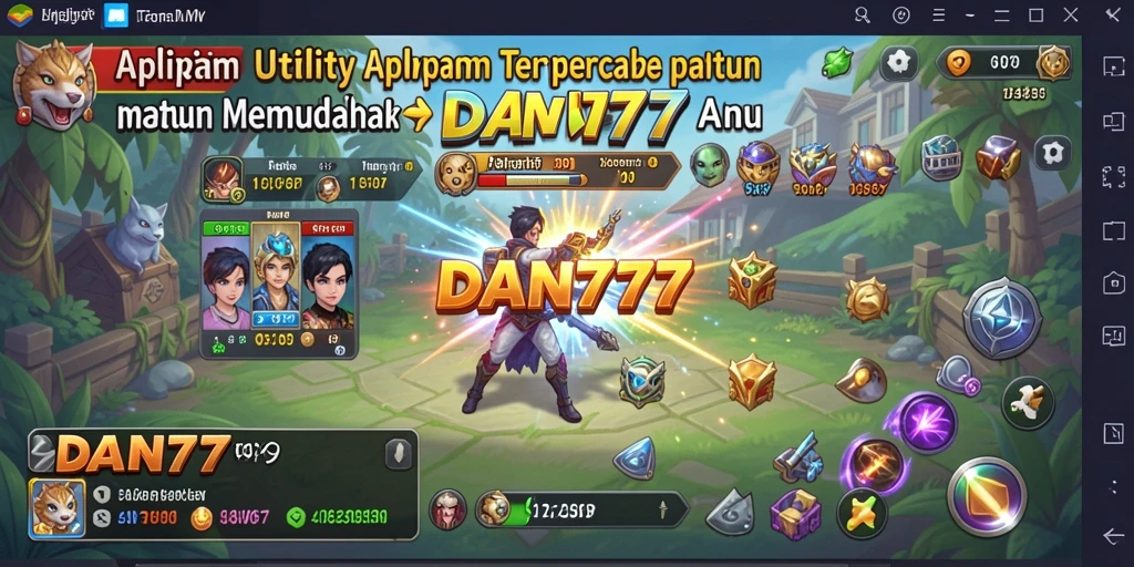 Screenshot utama DAN777 menampilkan antarmuka aplikasi Utility yang menarik.