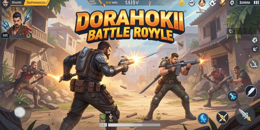 Gameplay seru DORAHOKI di arena Battle Royale.