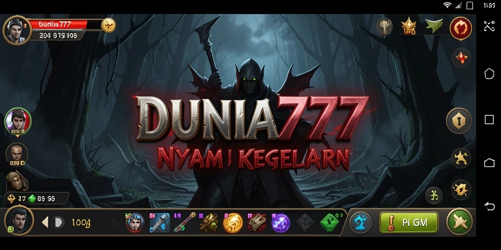 Tampilan gameplay menegangkan dalam atmosfer horor yang gelap.