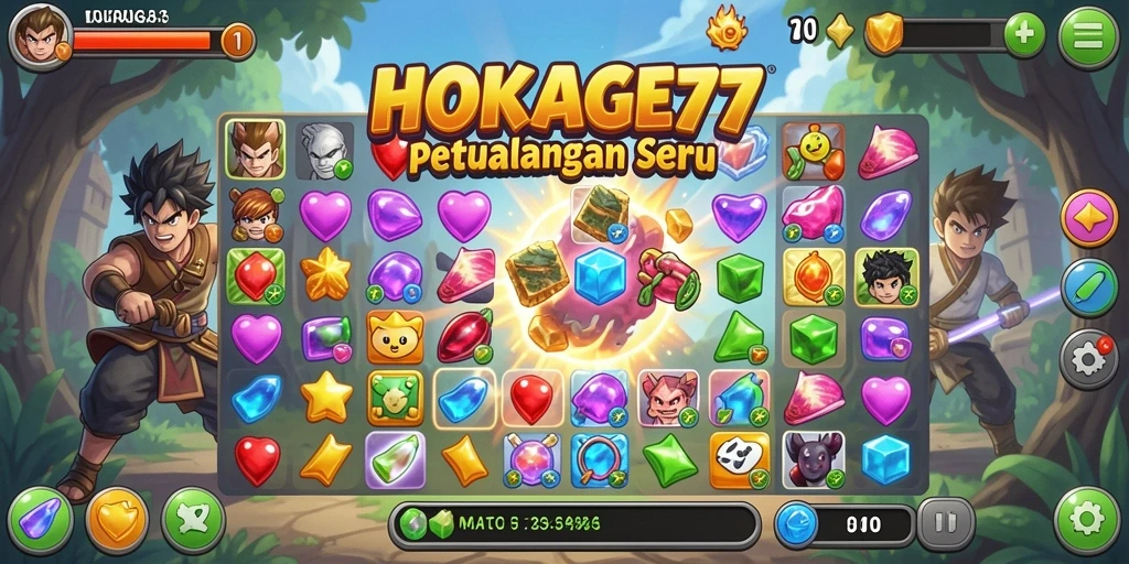 Tampilan gameplay HOKAGE77 yang menarik dan penuh warna.