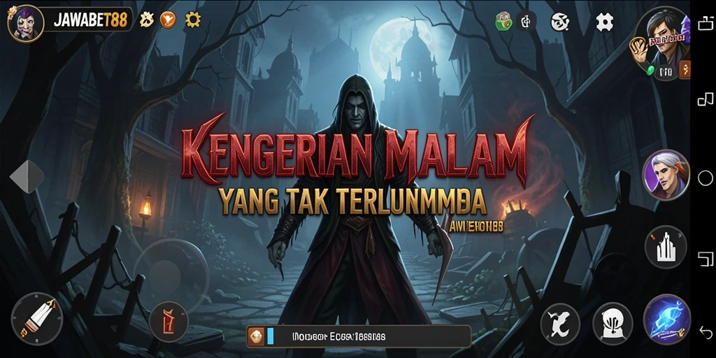 Screenshot gameplay JAWABET88 menampilkan suasana menyeramkan dan mencekam.