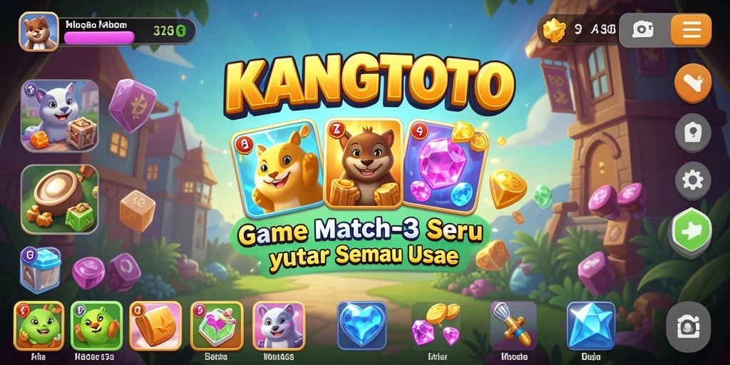 Screenshot gameplay KANGTOTO menampilkan aksi seru mencocokkan simbol.