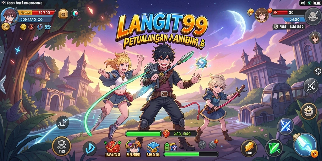 Tampilan gameplay LANGIT99 yang memukau dengan karakter anime.