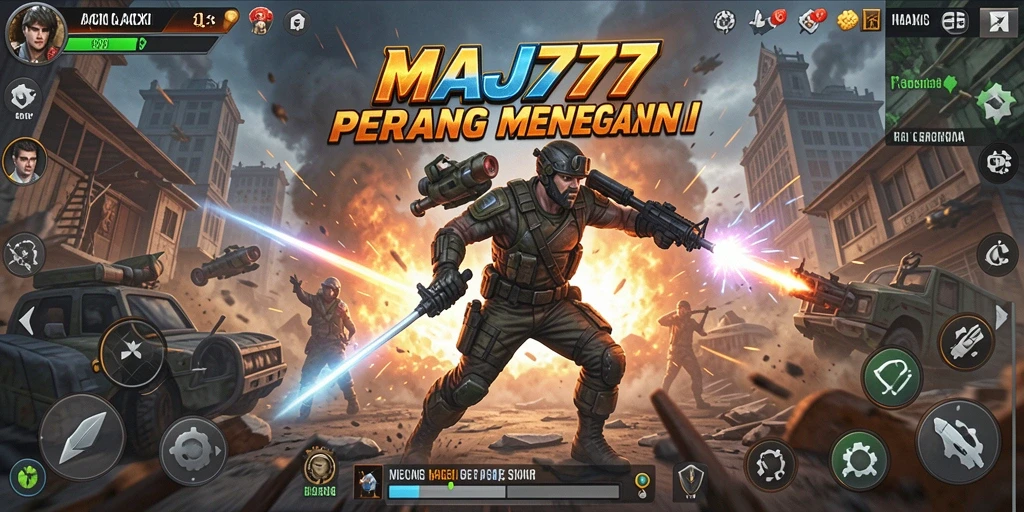 Screenshot gameplay MAJ777 menunjukkan aksi tempur yang mendebarkan dan grafis berkualitas tinggi.