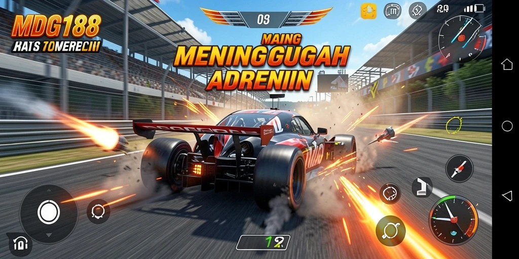 Screenshot MDG188 menunjukkan aksi balapan yang mendebarkan dan grafis fantastis.
