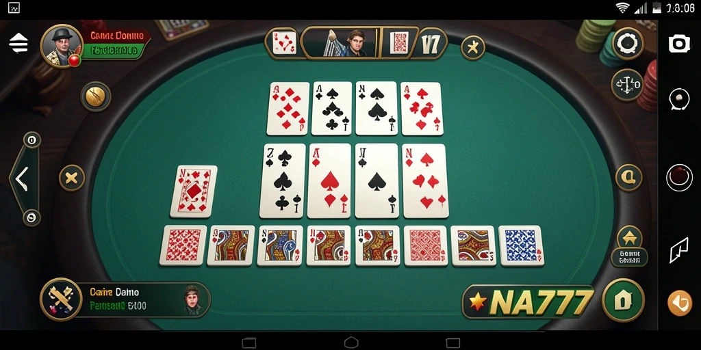 Screenshot gameplay NA777 yang menunjukkan antusiasme pemain domino.