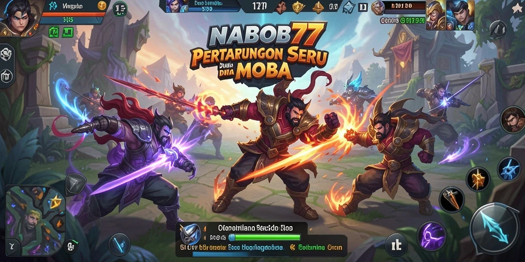 Screenshot gameplay seru dari NABOB77 yang menunjukkan pertarungan tim.