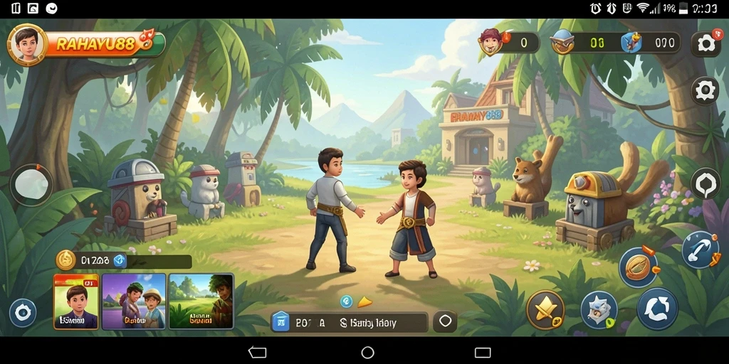 Tampilan gameplay RAHAYU88 yang ceria dan menghibur.