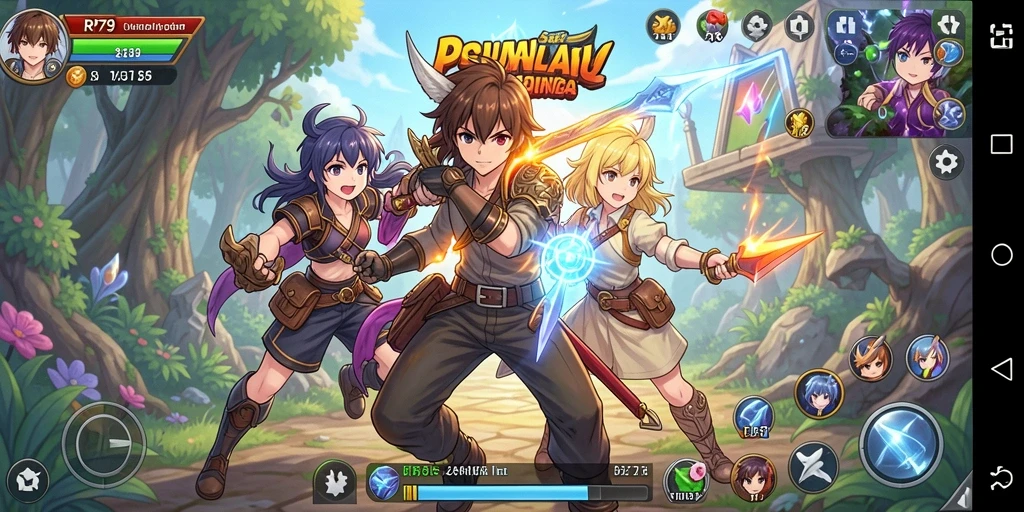 Tampilan gameplay RP79 yang menarik dengan karakter Anime kustomisasi.