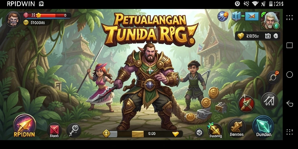 Tangkapan layar menunjukkan aksi seru dalam game RPG RPIDWIN.
