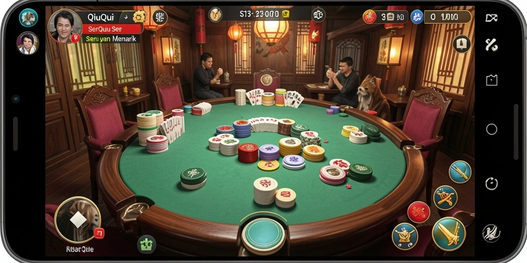 Tampilan gameplay QiuQiu yang seru dan mengasyikkan.