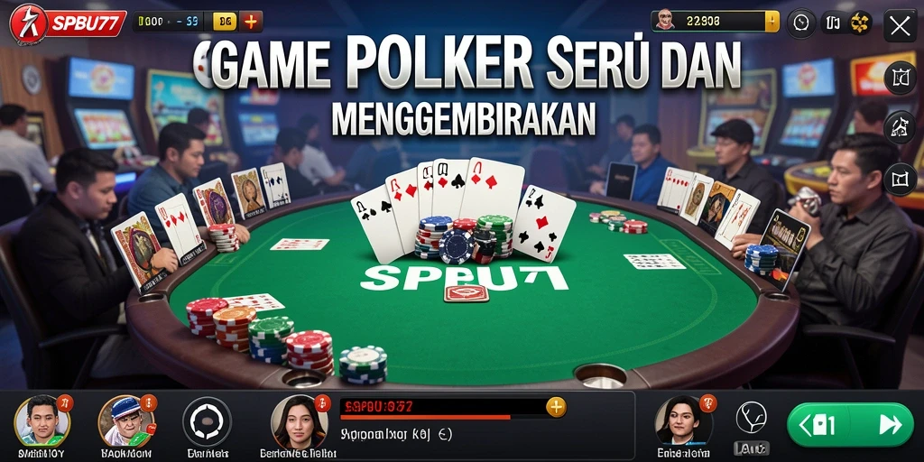 Screenshot gameplay Poker SPBU77 yang menegangkan.