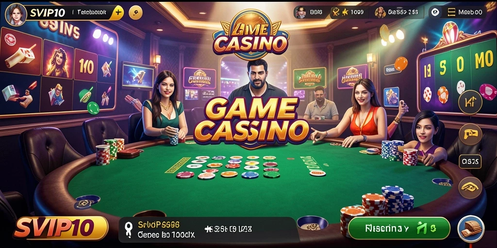 Screenshot gameplay Live Casino SVIP10 dengan dealer dan permainan menarik.