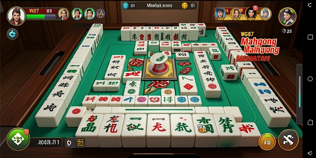 Tampilan utama gameplay <strong>WG87</strong> dengan desain ubin Mahjong yang menarik.